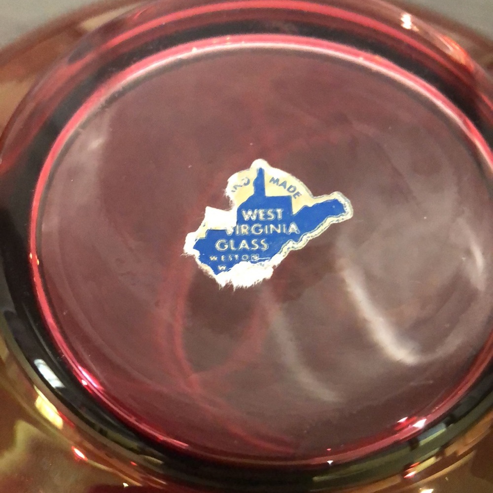 Gorgeous Iridescent Red Vintage Covered Glass Dish - Picture 8 of 13